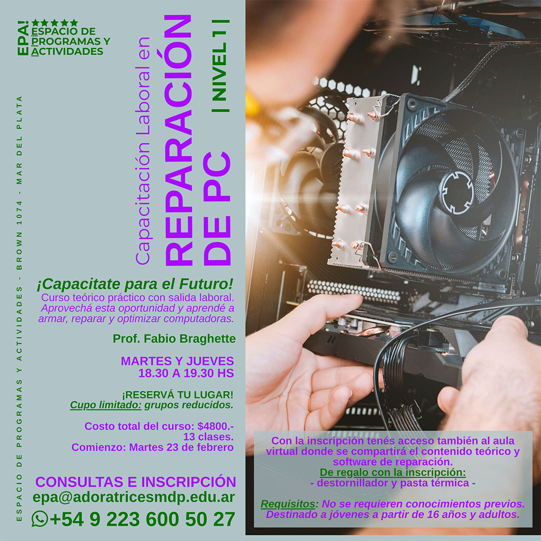 Lee más sobre el artículo REPARACIÓN DE PC ✔️ Nivel 1